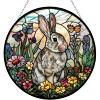 Ornement vitrail 12.5 cm – Déco fenêtre en verre peint