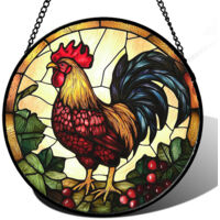 Attrape-soleil vitrail à suspendre – Ornement décoratif pour fenêtre, Diamètre : 30cm