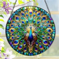 Attrape-soleil en vitrail 30 cm – Déco intérieure suspendue pour fenêtre et mur, idée cadeau anniversaire