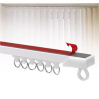 Rail à rideaux, rail à rideaux adhésif pour plafond, rail à rideaux découpable, sans perçage, non pliable, adapté aux camping-cars, aux fenêtres, au salon et à la chambre à coucher, 2 m