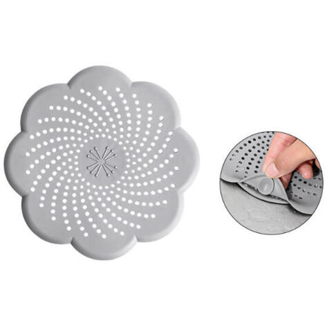 Couvercle de siphon de sol en forme de fleur blanche, couvercle de siphon de sol en silicone anti-colmatage et résistant aux odeurs pour évier de cuisine (1/5)
