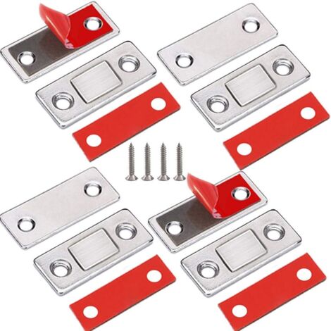 Ensemble de quatre pièces, serrure de porte magnétique, cadenas silencieux de porte intérieure, aimant de meuble (1/5)