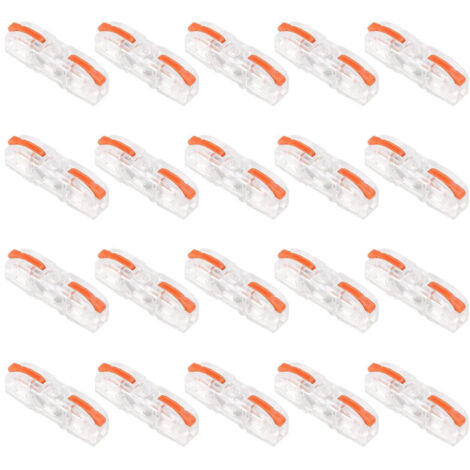 Lot de 20 bornes de connexion rapide - Connecteurs électriques à poussée pour raccordement rapide et sécurisé (1/5)