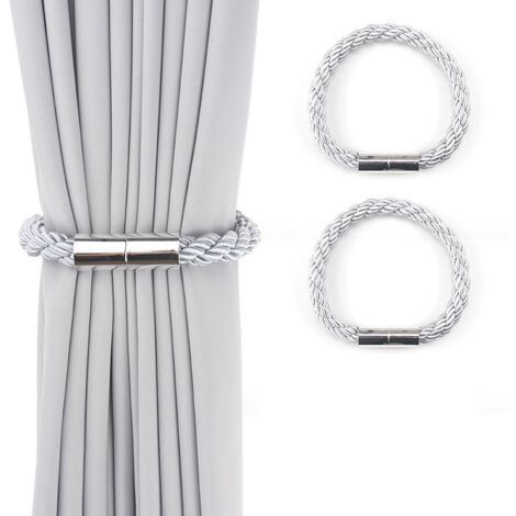 2 attaches de rideau magnétiques grises – Accessoires de rideau pratiques et décoratifs (1/5)