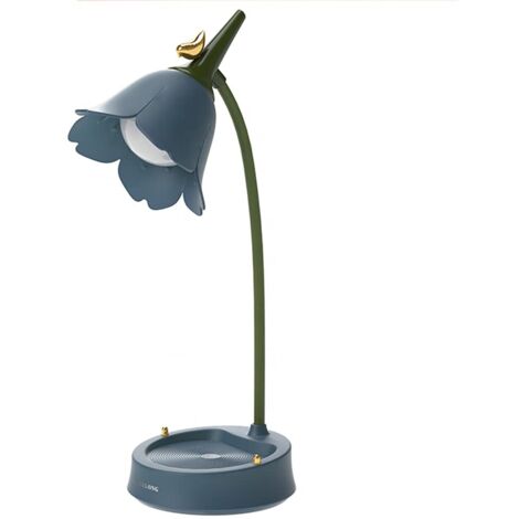 Lampe de bureau LED - Réglable en hauteur, trois niveaux de gradation, design à col de cygne, contrôle tactile de la luminosité, rechargeable, lampe de chevet compacte (Jaune) (1/5)
