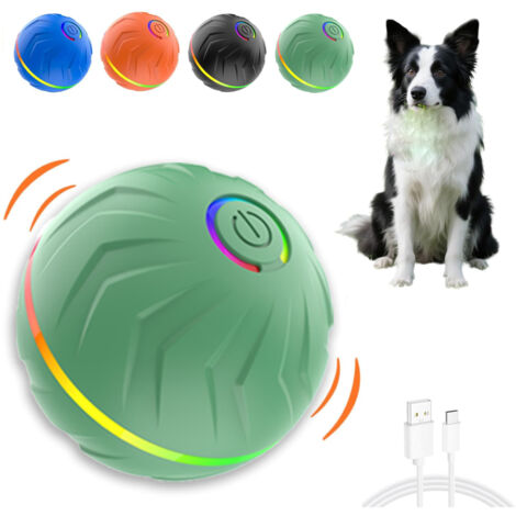 Balle interactive pour chien, se déplaçant, rebondissant et tournant automatiquement, balle mobile pour chiens de petite, moyenne et grande taille, Verte