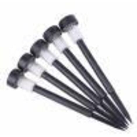 Lot de 5 lampes solaires de jardin en plastique, lumières LED blanche froide étanches, lampes piquetées extérieures pour pelouse et patio (1/5)
