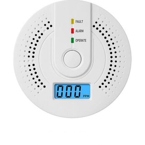 Détecteur de monoxyde de carbone portable avec écran LCD, alarme sonore et capteur de CO pour la maison, détection du gaz de charbon et du gaz de ville (1/5)