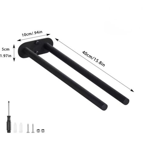 Porte-serviettes en acier inoxydable 304, support de plafond mural bipolaire pour salle de bain et toilettes (1/5)
