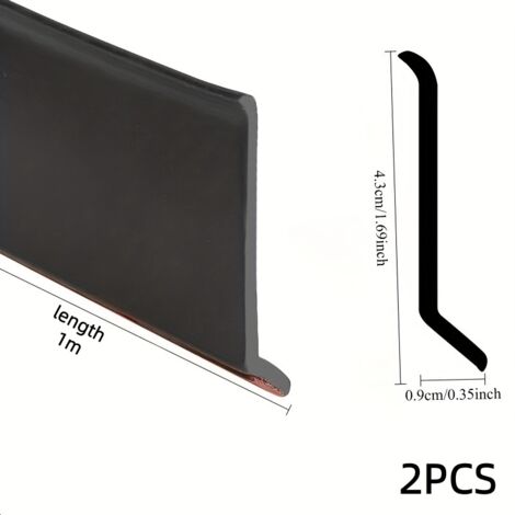 Lot de 2 joints d'étanchéité universels pour fenêtre 4,3 cm × 1 m, pare-pluie anti-infiltration et anti-pluie pour joints de fenêtres (1/5)