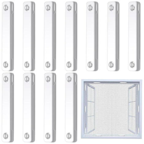 Lot de 12 attaches magnétiques pour moustiquaires - Blanc, fixation solide sans trace, clips de fixation pour fenêtres et portes, adaptés aux appartements, chambres d'enfants et espaces de vie (1/5)