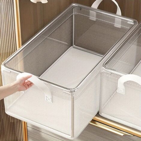 Panier de rangement vêtements – Organisateur tiroirs pour sous-vêtements & pantalons, boîte armoire (47x28x20cm)