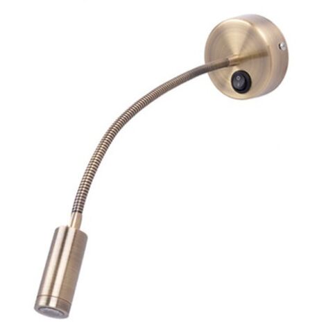 Applique Murale de Chevet 3W Lumière Neutre Douce Protectrice des Yeux avec Interrupteur 220V, Spot Flexible Réglable pour Chambre à Coucher, Hôtel et Bureau (1/5)