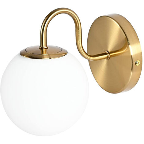 Applique murale de chambre, Applique miroir de salle de bain avec globe en verre – Style industriel vintage, Douille G9 – Lampe murale intérieure pour coiffeuse et salle d‘eau (Ampoule non incluse)