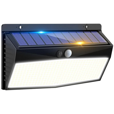 Applique murale solaire LED, Lampe extérieure étanche avec détecteur de mouvement – IP65, 368 LED, Lumière blanche – Idéale pour jardin, cour arrière, garage – Sans fil, éclairage automatique (1/5)