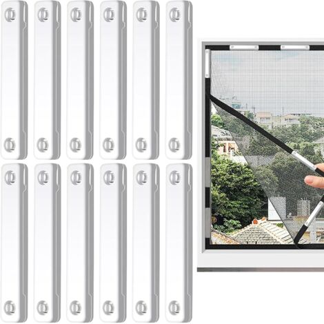 Lot de 12 Clips Magnétiques pour Moustiquaires, Fixation Aimantée pour Écrans Anti-Insectes et Fenêtres (1/5)