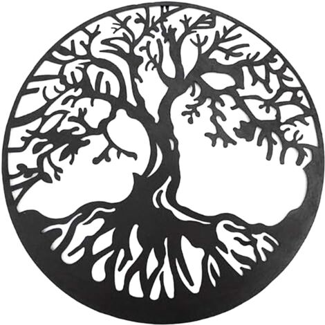 10 cm Art mural métal fleurs arbre noir, décoration murale pour jardin maison (1/5)