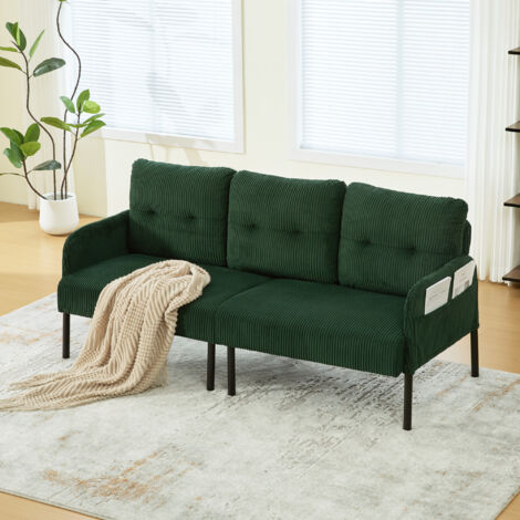 Couchette moelleuse haute avec poches latérales, pieds métal stables pour salon, chambre et bureau (1/5)