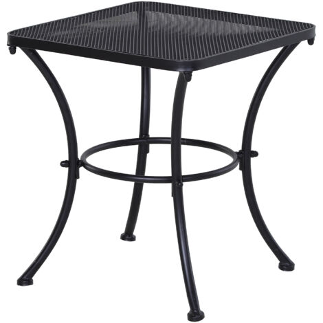 Table de service en métal noir, dimensions : 45x45x50 cm. Table pour le café, idéale pour la terrasse ou le jardin. (1/5)
