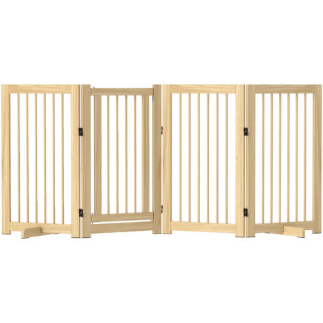Barreaux de sécurité pour chiens, 4 pièces, dimensions : 220 x 91 cm. Barreaux de protection pour les portes, fixés directement sur la porte. Barreaux en bois, avec 2 pieds de soutien. Barreaux destin (1/5)