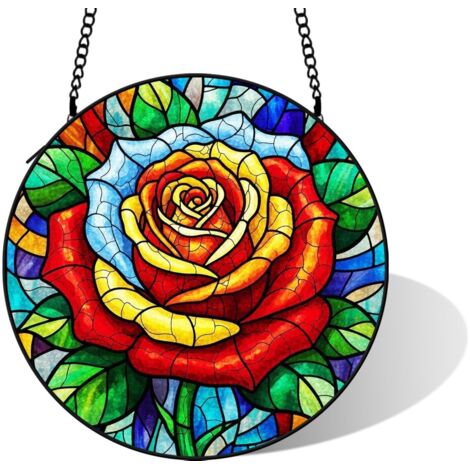 Ornement mural en vitrail coloré, diamètre: 15 cm (1/5)