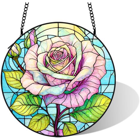 Vitrail décoratif pour fenêtre chambre, diamètre: 16 cm (1/5)