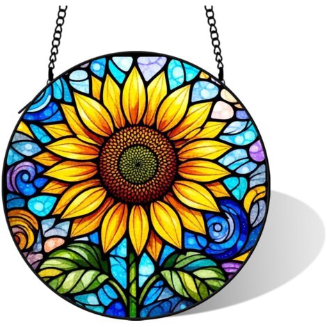 Vitrail suspendu effet arc-en-ciel, diamètre: 12.5 cm (1/5)