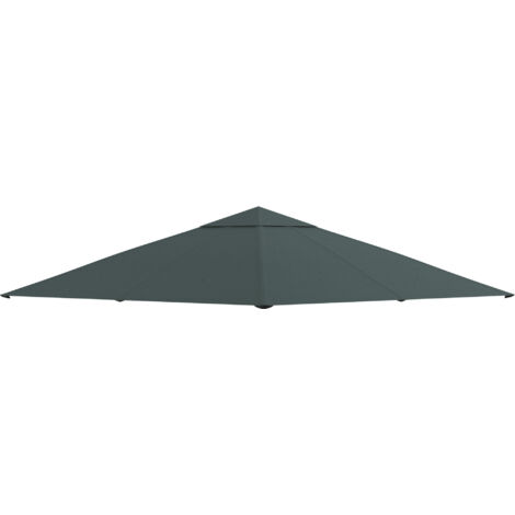 Toit de remplacement de 3x3 m pour le toit du pavillon. Protection solaire en polyester, de couleur gris foncé, parfaitement adaptée aux jardins et aux terrasses. (1/5)