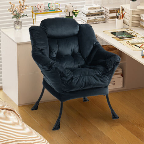 Chaise lente, chaise relaxante dotée d’un cadre en métal et d’une poche sur le côté. Des chaises confortables et élégantes, parfaites pour la chambre à coucher, la salle à manger ou le balcon.