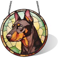 Ornement vitrail suspendu multicolore, diamètre: 20 cm
