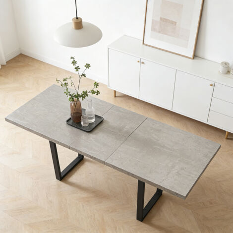 Erweiterbares Esstischset aus MDF mit Stühlen (1 table, MDF, gris)