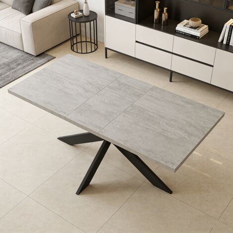 Erweiterbares Esstischset aus MDF mit Stühlen (1 table, MDF, gris)