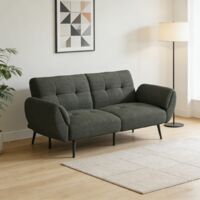 JIEXI 3-Sitzer-Schlafsofa, modernes Leinen-Sofa, geeignet für Wohnzimmer/Büros (grau, 195 cm)