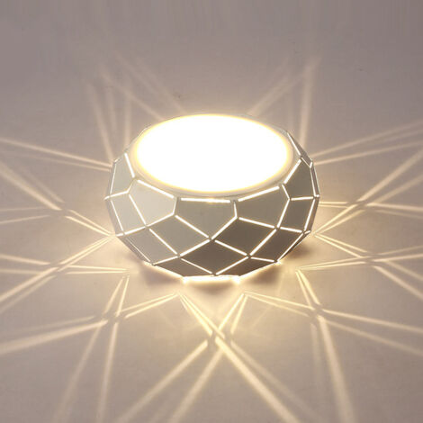 BOMCLAP Mini Plafonnier LED 5W, lumière chaude, installation encastrée, φ16cm, abat-jour en acrylique (1/5)