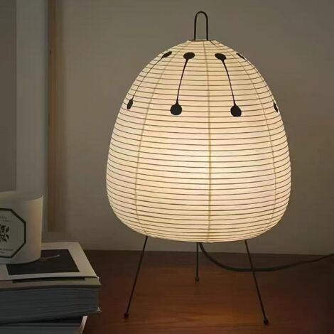 Lampadaire vintage en papier de riz, veilleuse, lampe de chevet, décoration d'intérieur, idéale pour le bureau ou le balcon (lumière tricolore). (1/5)