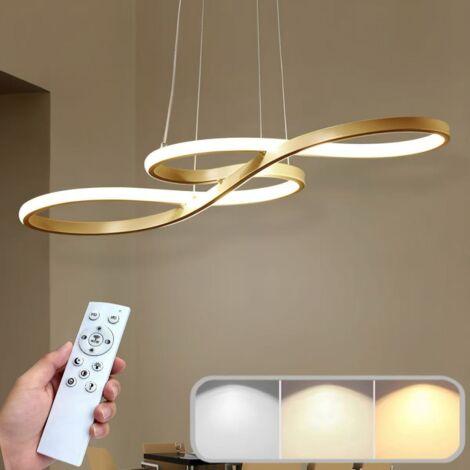 Suspension LED moderne, lampe d'îlot de cuisine, éclairage décoratif pour la maison, lumière tricolore, avec télécommande, 75 cm