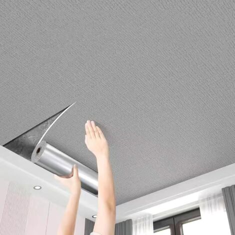 BOMCLAP Revêtement de Plafond Autocollant Décoratif - Panneaux 50cm x 5m Imperméables et Anti-Humidité, Décoration Moderne pour Salon