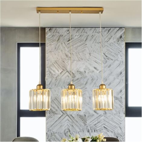 Suspensions LED, lampes de table pour îlot de cuisine, plafonniers en cristal, adaptés aux salons, salles à manger et cafés.