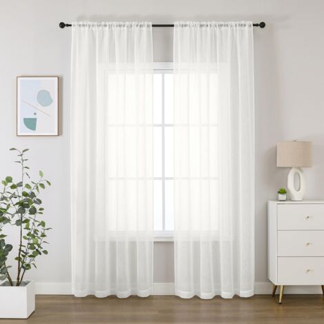 Lot de 4 rideaux en tulle, rideaux occultants, pour salle à manger, chambre et salon (L 94 x 183 cm) (1/5)