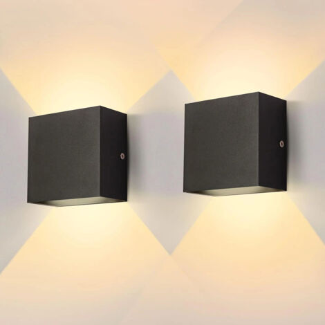 BOMCLAP Lot de 2 appliques murales LED en aluminium, Lampe LED d'intérieur à économie d'énergie, blanc chaud 3000K (1/5)