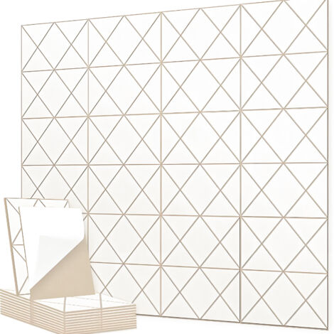 Lot de 12 panneaux insonorisants autocollants, 30 x 30 cm, panneaux muraux insonorisants en polyester haute densité, isolation thermique et ignifuge (1/5)