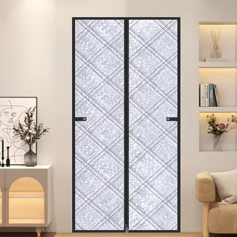 Rideau Thermique pour Porte d’Entrée 90x200cm - Bloque Froid/Vent, Isolation Acoustique, Occultant et Anti-Moustiques, Pose Rapide (1/5)
