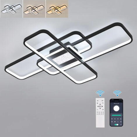 BOMCLAP Plafonnier LED BOMCLAP, éclairage décoratif pour chambres et salons, 3000-6000K, avec télécommande et application, 56W, 5040 lumens, 90cm (1/5)