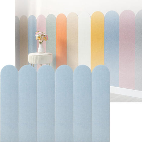 Décoration Murale 3D Autocollante - 12 Pièces 60x15 cm Épaisseur 0.4 cm - Idée Cadeau Déco - Protection Murale pour la Maison,Bleu ciel (1/5)