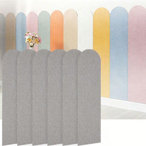 Panneau Décoratif 3D Autocollant Anti-Choc pour Murs - Pack de 12 - Dimensions : 60 x 15 x 0.4 cm - Revêtement Mural et Contemporain,Gris (1/5)