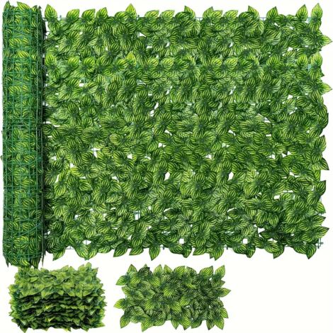 Écran d'Intimité en Lierre Artificiel pour Clôture, Haie Artificielle, Panneaux de Haie Faux, Décoration de Jardin Extérieur, 100cm x 300cm