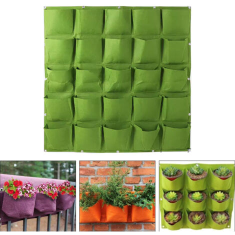 2 pièces Sac Polyvalent 25 Poches – Pour Plantes, Épices, Fleurs Séchées – Felt Résistant UV – Intérieur/Extérieur (1/5)