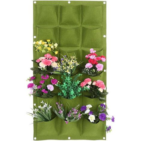 18 Poches Plantier Vertical – Spécial Succulentes & Cactus – Felt Drainant – Design Moderne pour Appartement/Bureau (1/5)