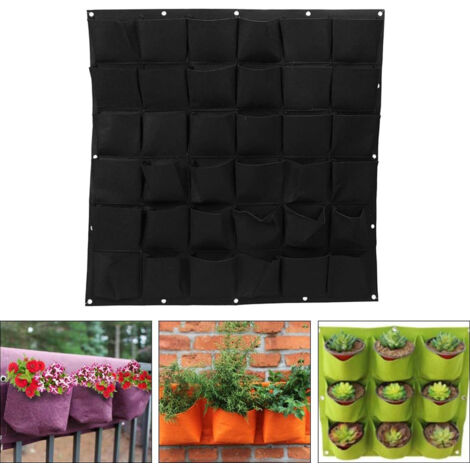 2 pièces Sac de Plantation Murale 49 Poches – Idéal Tomates Cerises, Fraises, Persil – Jardinage SANS Pelouse (1/5)