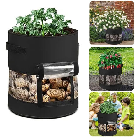 Sac de Jardinage 10 Gallons – pour Planter Pommes de Terre, Tomates, Fraises – Pot de Culture Durable 35D x 45H
